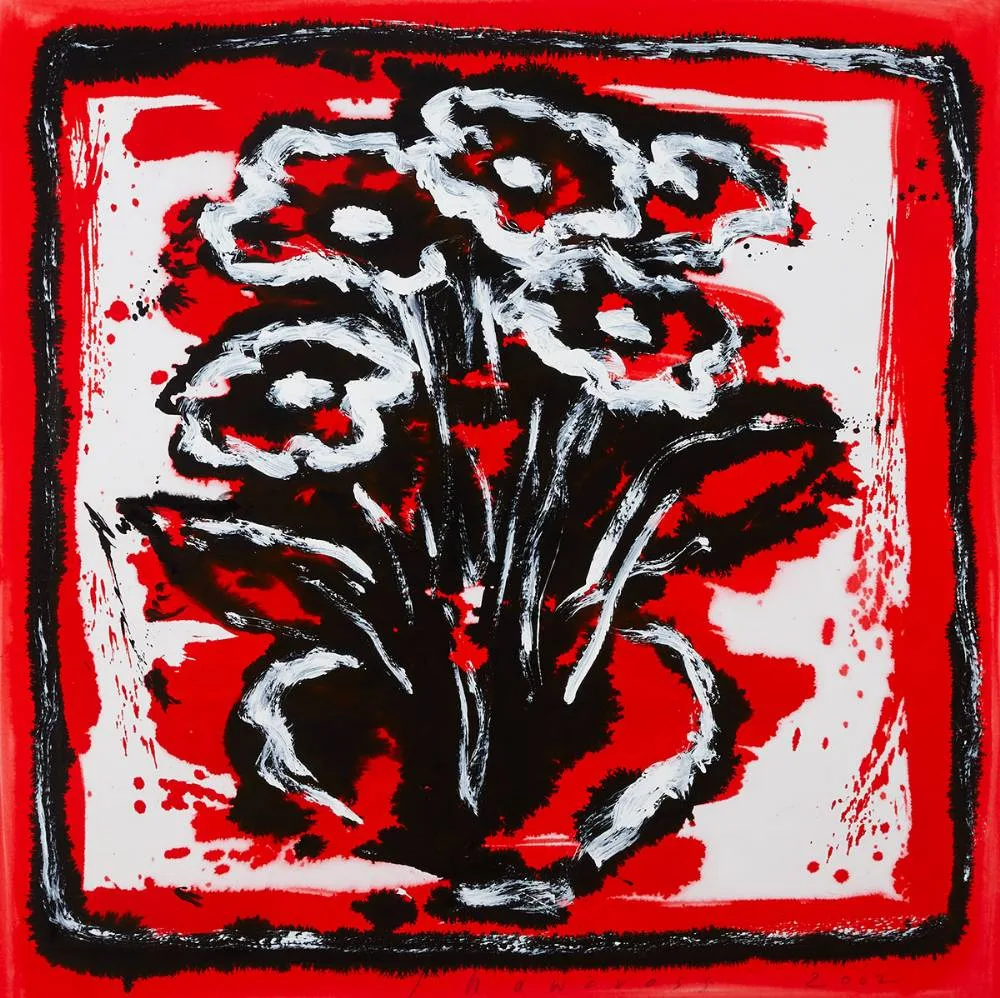 FLOWER STUDY by Neil Shawcross, 2002, mixed media, sold Mar 2022