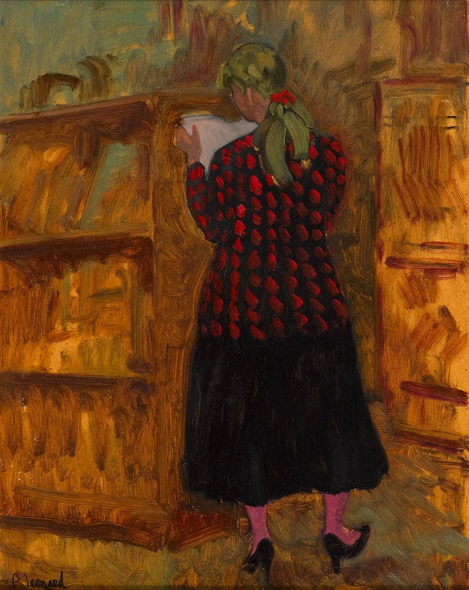 CHARLEVILLE MALL LIBRARY, DUBLIN by Patrick Leonard, 1987, oil on board, sold Mar 2022