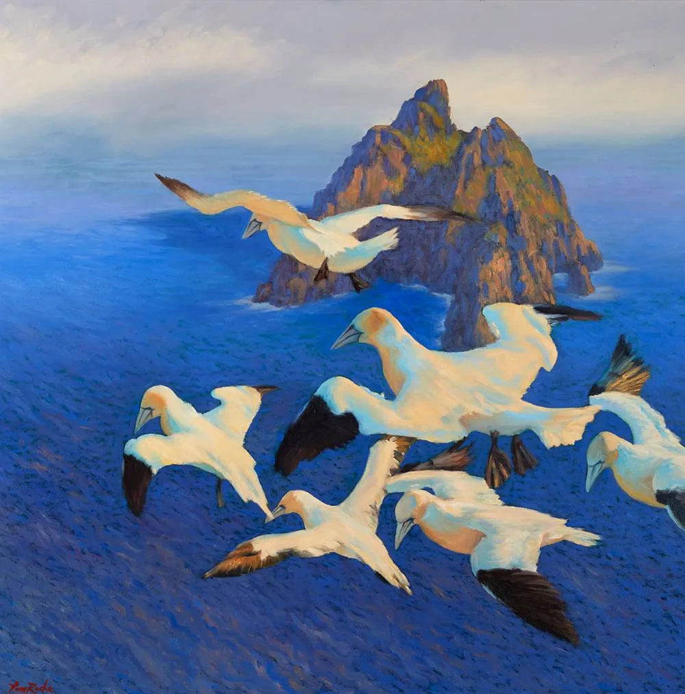 Tom Roche, SKELLIG MICHAEL, COUNTY KERRY, oil on canvas