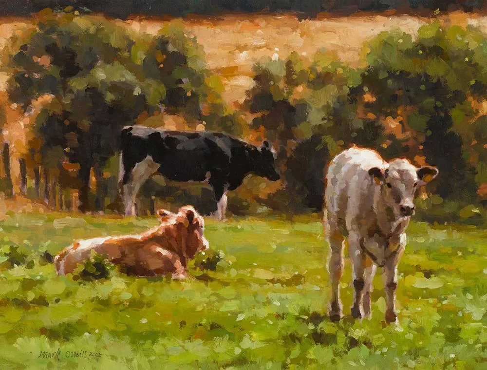 Mark O'Neill, CATTLE, 2002, oil on board