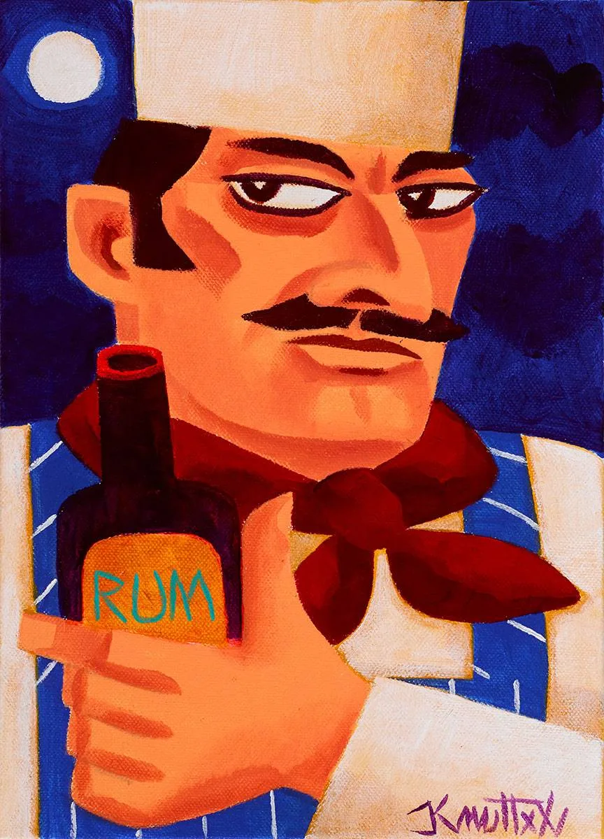 CHEF by Graham Knuttel, oil on canvas, sold Mar 2022