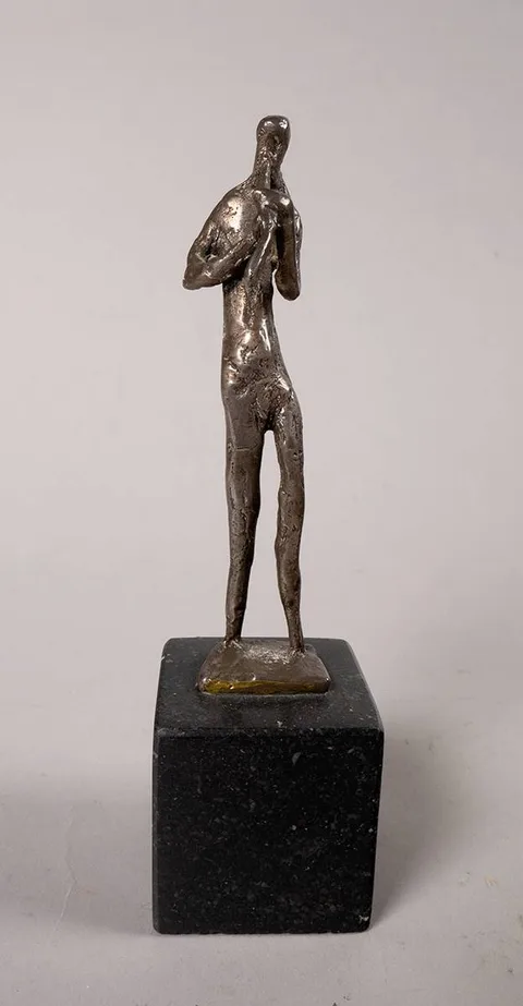 Edward Delaney, PADDY MOLONEY, sterling silver on polished limestone base