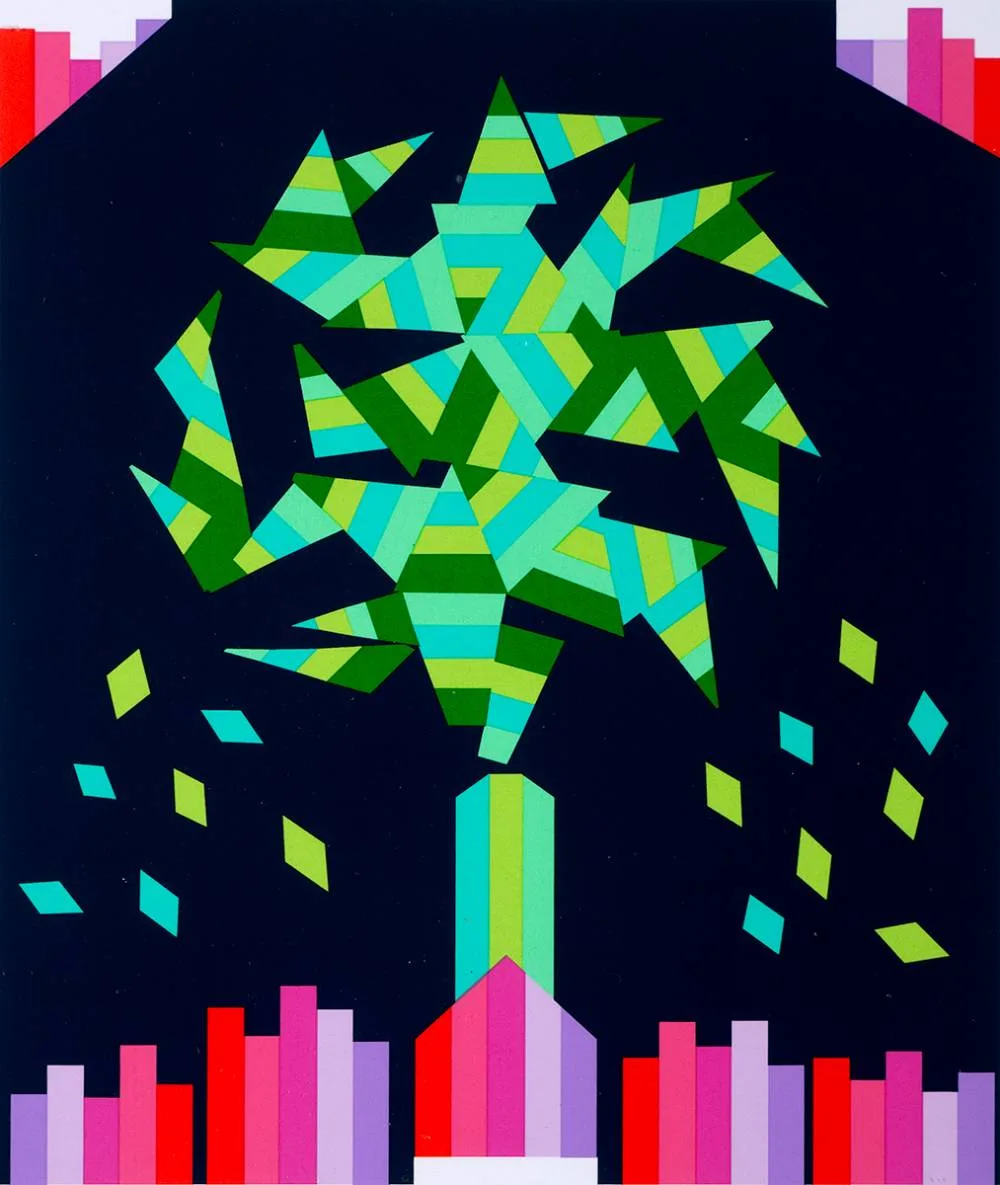 CHRISTMAS GREETING CARD by Patrick Scott, 2002, colour print; (edition no. 92), sold Dec 2021