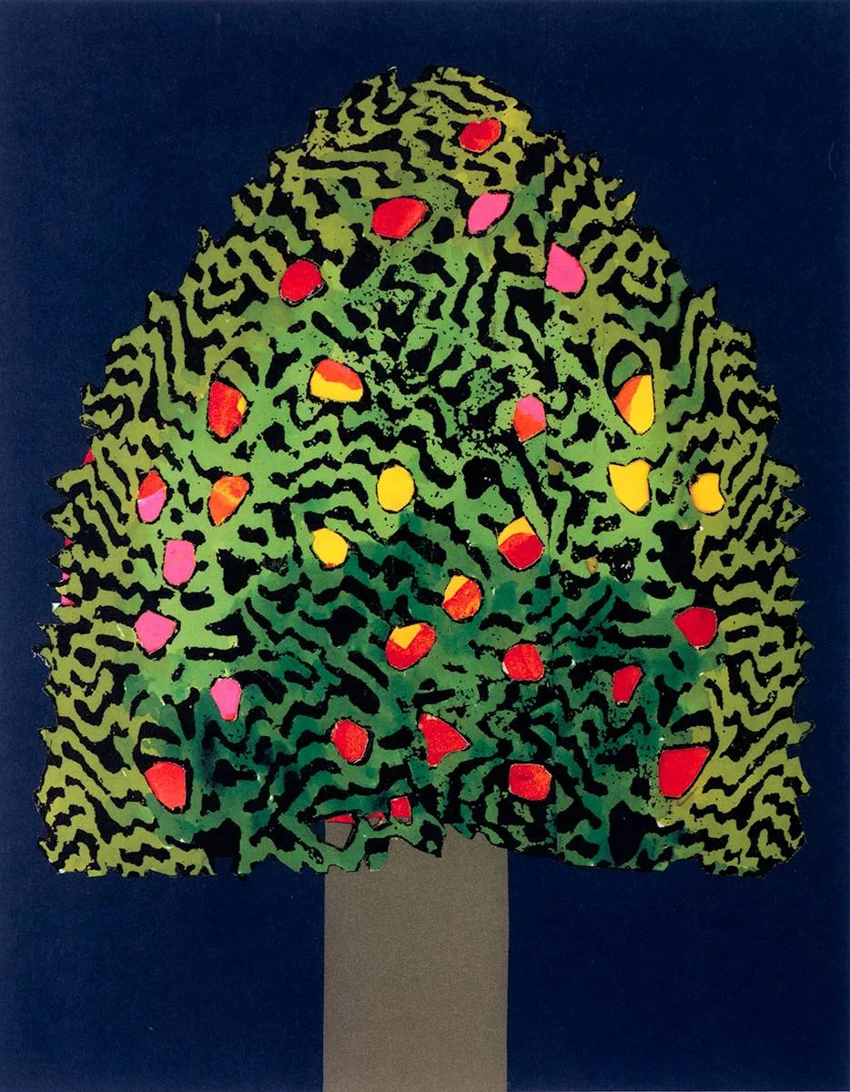 CHRISTMAS GREETING CARD by Patrick Scott, 2007, colour print; (edition no. 16), sold Dec 2021