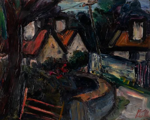 Peter Collis, COTTAGES, oil on board