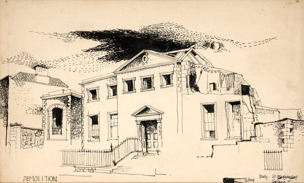 Arthur Gibney, DEMOLITION, ST. MARGARET OF CORTONA, DUBLIN, ink