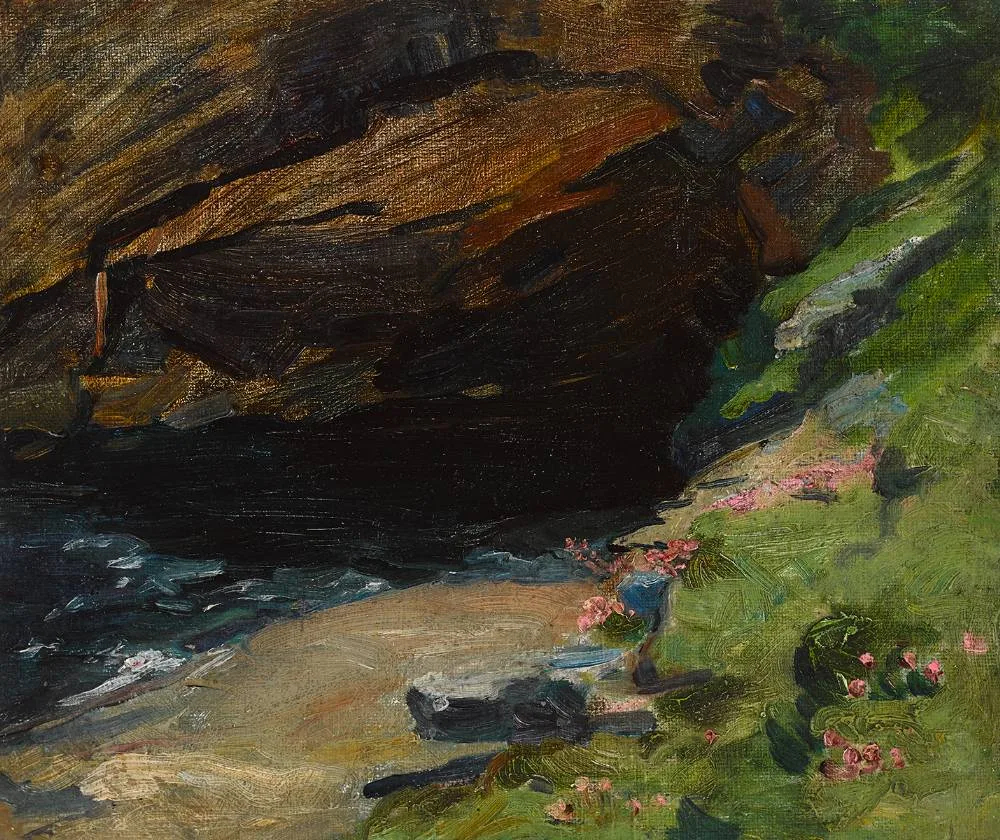 COASTAL LANDSCAPE by Estella Solomons, oil on board, sold Dec 2021