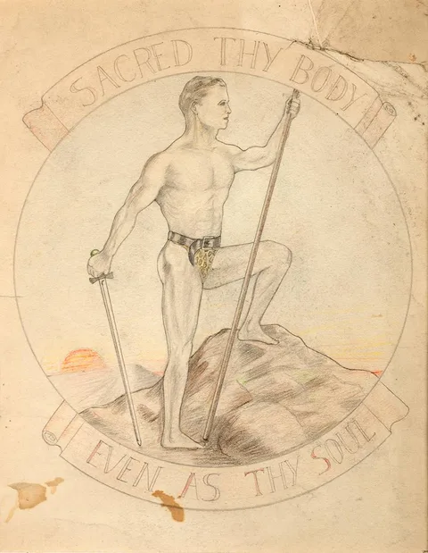 Daniel ONeill, SACRED THY BODY EVEN AS THY SOUL, pencil and pastel