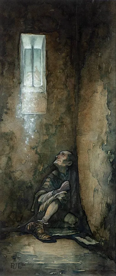 ILLUSTRATION FROM A CHRISTMAS CAROL by P. J. Lynch, 2006, watercolour, offered Dec 2021