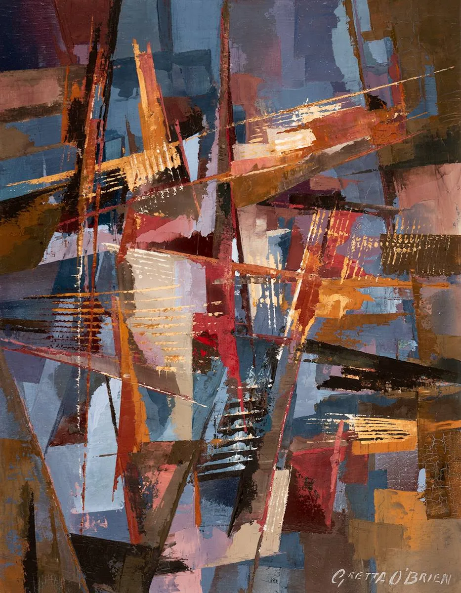 DOWNTOWN by Gretta O'Brien, c. 1984, oil on canvas, sold Dec 2021