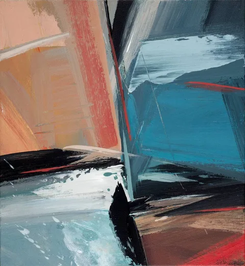 Ger Sweeney, THE CROSSING, 1994, acrylic on canvas laid on board