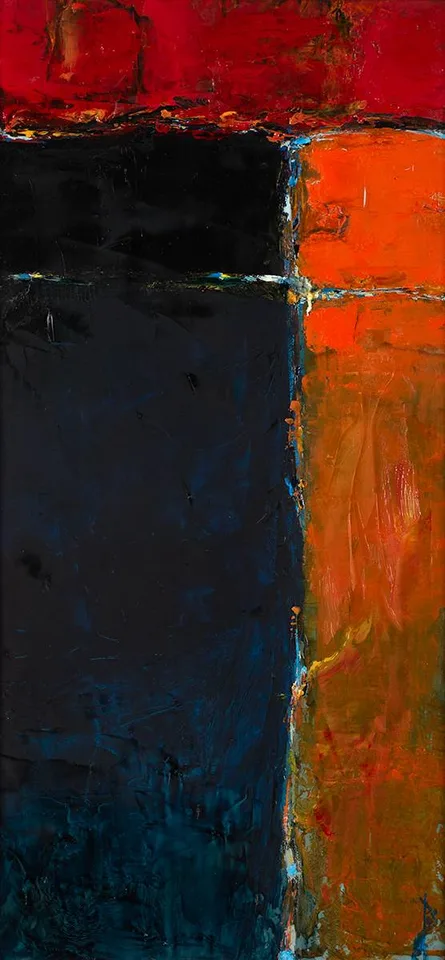EMERGENT - ORANGE by Paul Swan, oil on canvas, sold Dec 2021