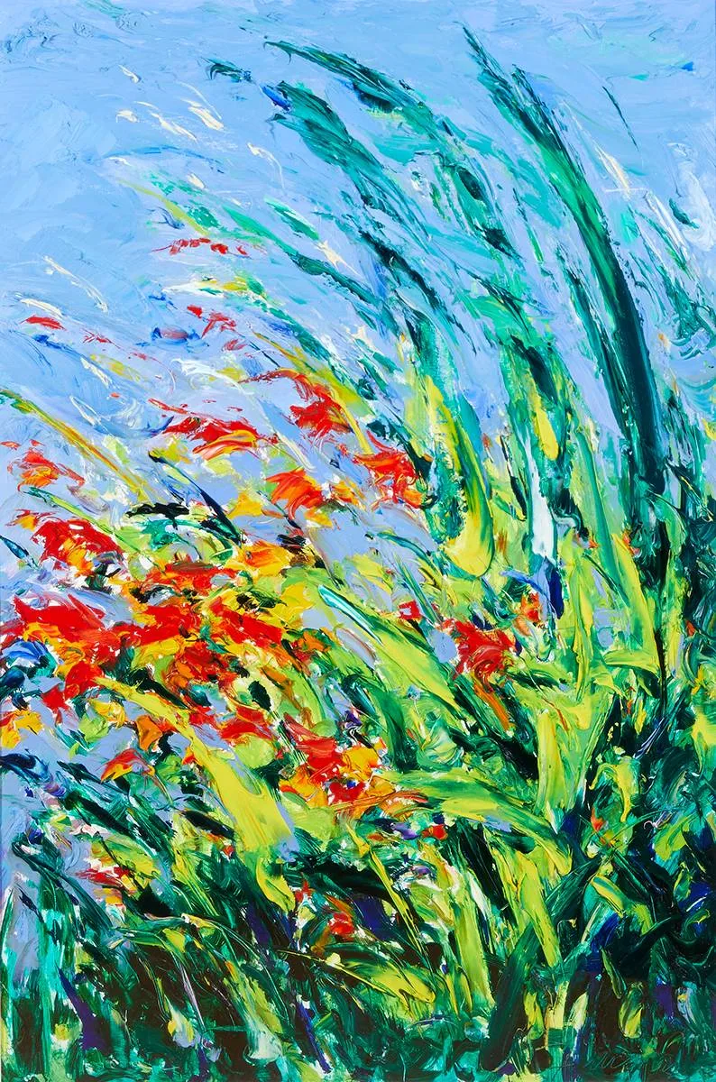 MONTBRETIA by Michael Flaherty, 1997, oil on panel, sold Dec 2021