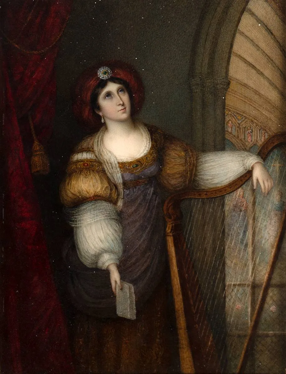 SAINT CECELIA by William Bate, 1816, enamel on ivory, offered Dec 2021