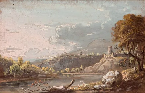 Paul Sandby, LANDSCAPE, watercolour heightened with white