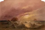 Andrew Nicholl, SINKING SHIP IN ROUGH WATERS