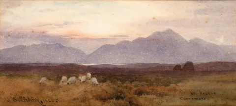 AT RECESS, CONNEMARA by Joseph William Carey, 1925, watercolour, sold Dec 2021