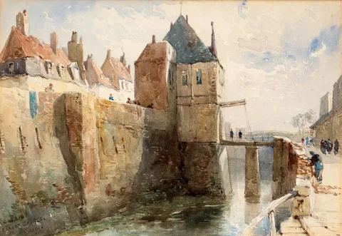 Ernest George, CALAIS, FRANCE, 1881, watercolour over pencil