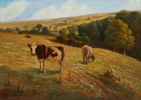 Ernest Waterlow, CATTLE GRAZING, oil on canvas