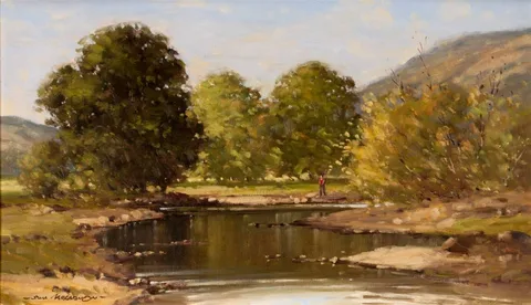 Sam McClarnon, RIVER SCENE, oil on canvas