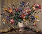 Anne Primrose Jury, DUTCH IRIS AND SINGLE PEONY