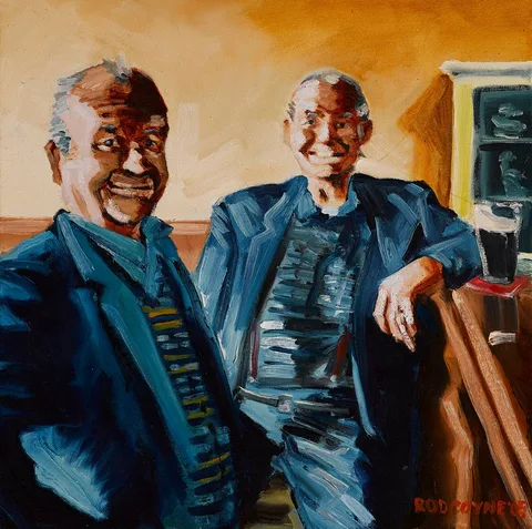 Rod Coyne, MICK HATTON, SEAN AND JIM and AVOCA JIM, FRONT, 2005 (SET OF THREE), oil on canvas; (3)