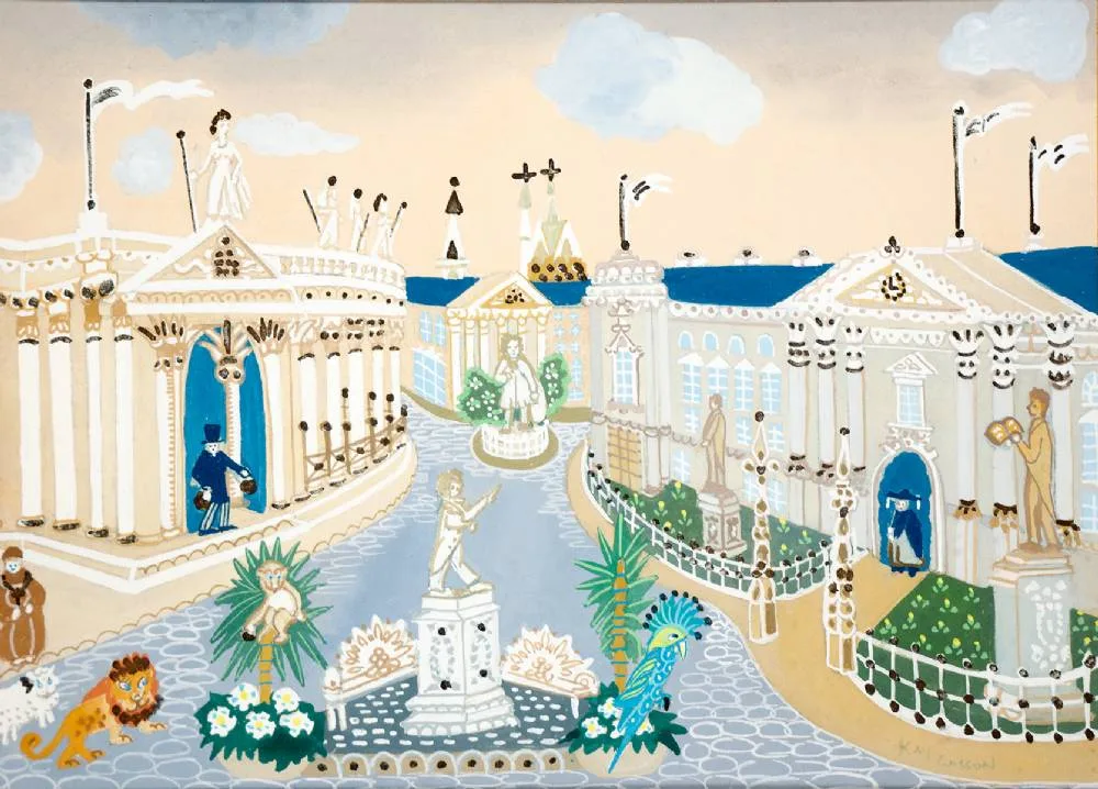 Kay Casson, TRINITY COLLEGE, DUBLIN and THE ROTUNDA, DUBLIN (A PAIR), ink and gouache; (2)