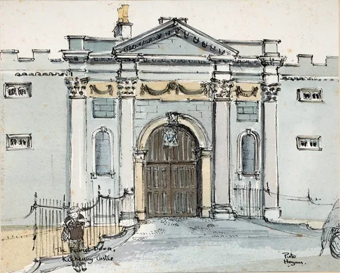 Pete Hogan, THE FRONT DOOR, KILKENNY CASTLE, watercolour
