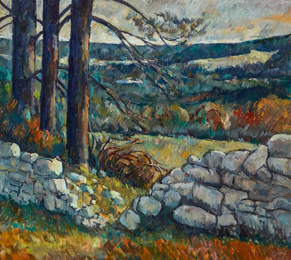 THE BROKEN WALL by Peter Collis, oil on board, sold Nov 2021