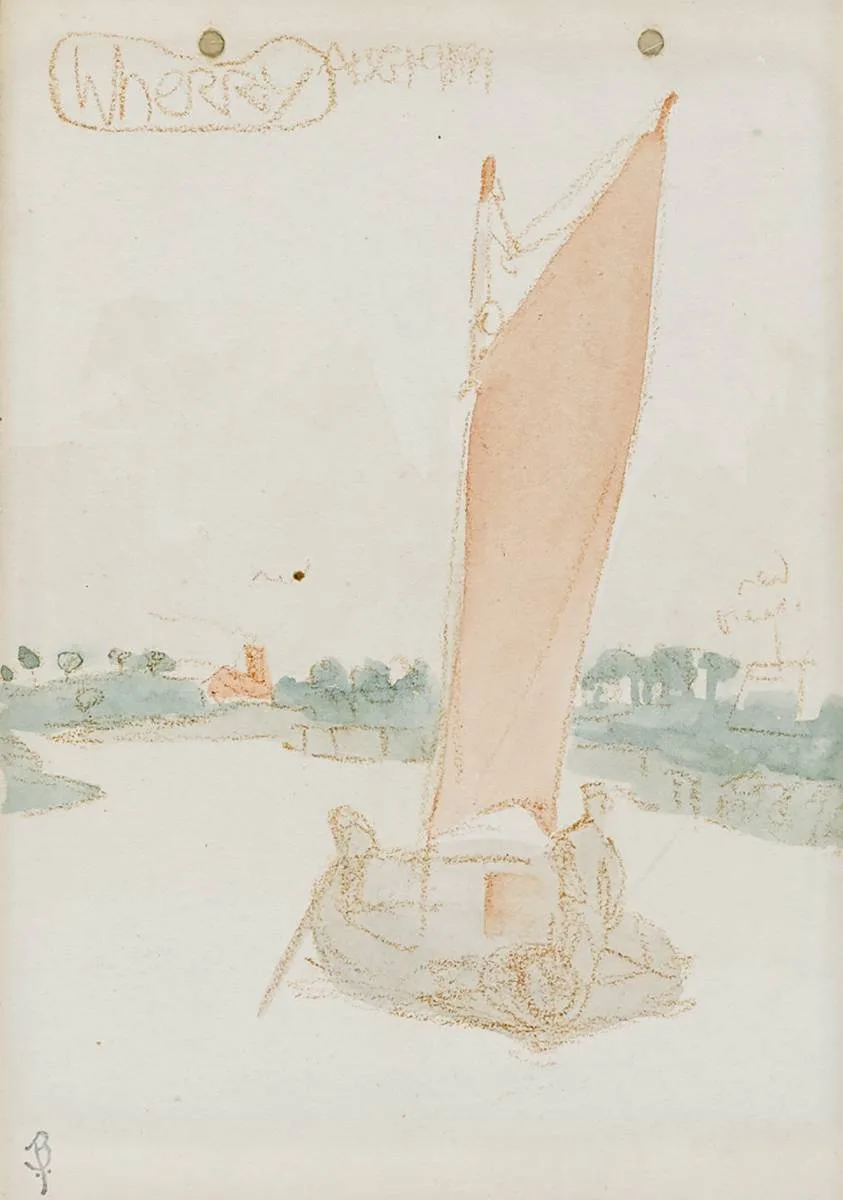 WHERRY by Jack Butler Yeats, crayon and watercolour, sold Nov 2021