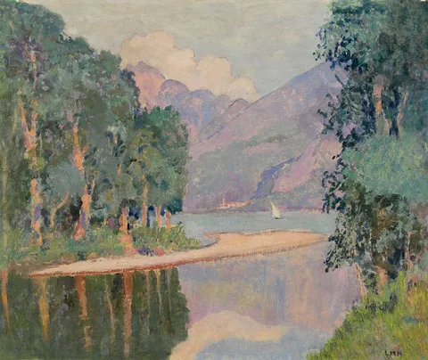 Letitia Marion Hamilton, A COVE ON LAKE GARDA, ITALY, oil on canvas