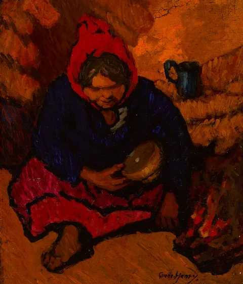 Grace Henry, THE FORTUNE TELLER, oil on board