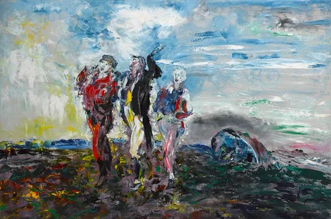 Jack Butler Yeats, SHOUTING, 1950, oil on canvas