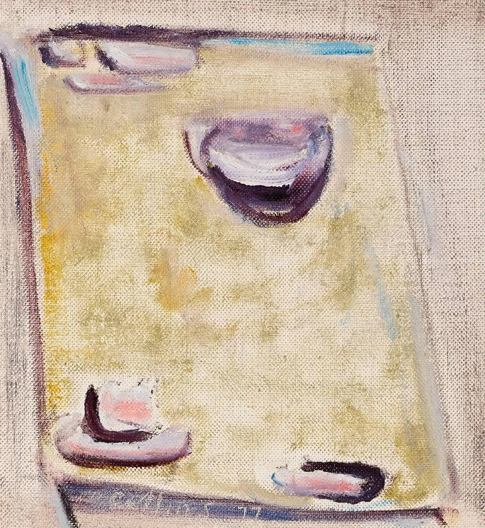 Patrick Collins, TEA THINGS, 1977, oil on canvas