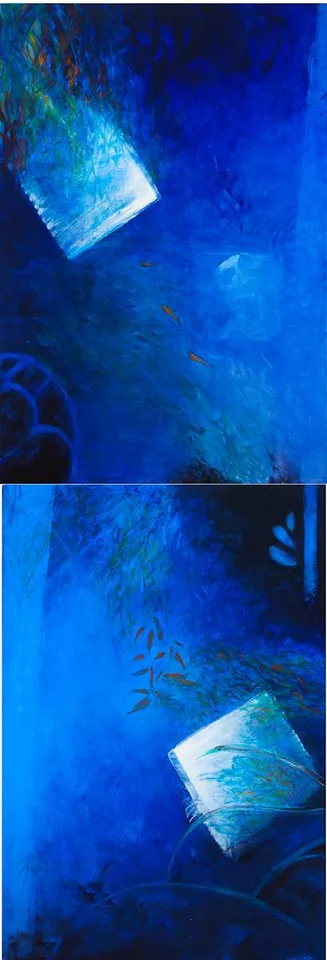 Anne Madden, DEEP STREAM, 1990 (DIPTYCH), oil on canvas; (unframed)