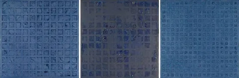 Makiko Nakamura, 6.02.02, DUBLIN (TRIPTYCH), oil on canvas; (unframed)