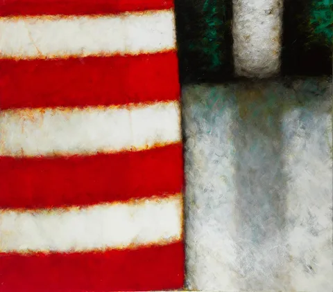 John Shinnors, TOWEL AND SNOWMAN, oil on canvas