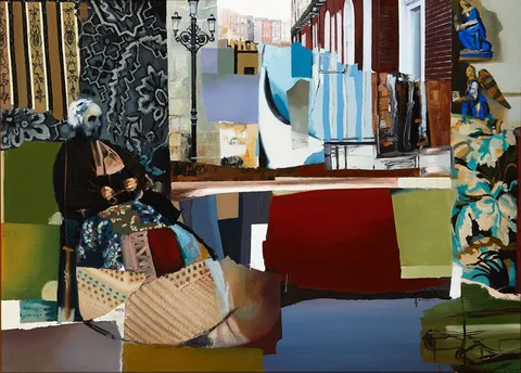 INTERIOR SCENE WITH FIGURE by Mary Therese Keown, 2002, oil on canvas, offered Nov 2021