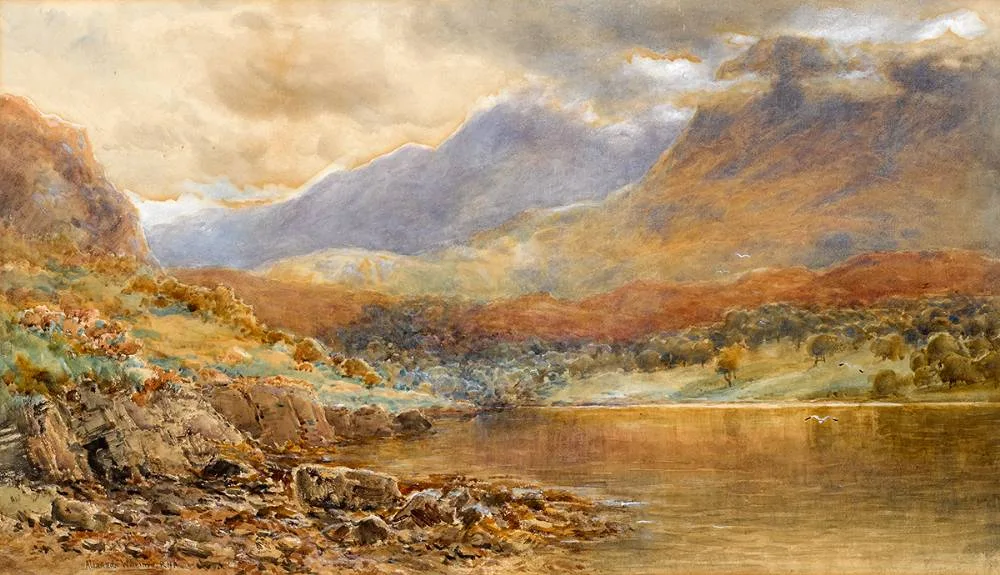LAKE SCENE by Alexander Williams, watercolour, sold Nov 2021