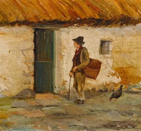 Leo Whelan, THE TRAVELLING MAN, oil on board