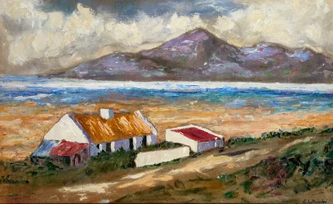 Gladys Maccabe, WEST OF IRELAND HOMESTEAD, oil on panel
