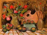 Gladys Maccabe, FLOWERS, FRUIT AND PALETTE
