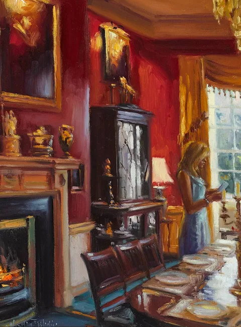 Norman Teeling, BEFORE DINNER, oil on board