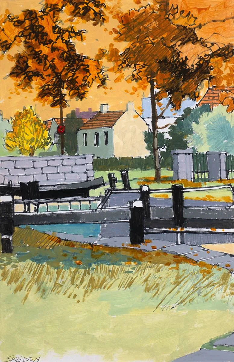 John Skelton, GRAND CANAL, DUBLIN, mixed media
