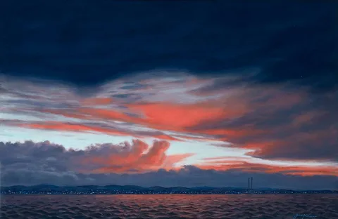John Kirwan, LAST LIGHT, DUBLIN BAY, oil on canvas