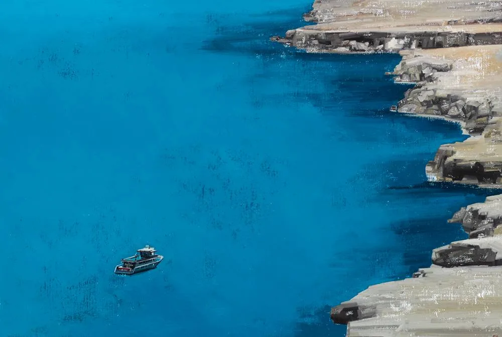 COASTLINE, CYPRUS by James Hanley, 2004, oil on linen canvas, offered Oct 2021