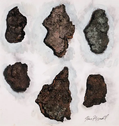 John Fitzgerald, ORIGINAL WORKS AND PRINTS (SET OF SIX), mixed media on board; (3) lithograph; (2) (both no. 1 from an edition of 50); photographic print on canvas; (1)