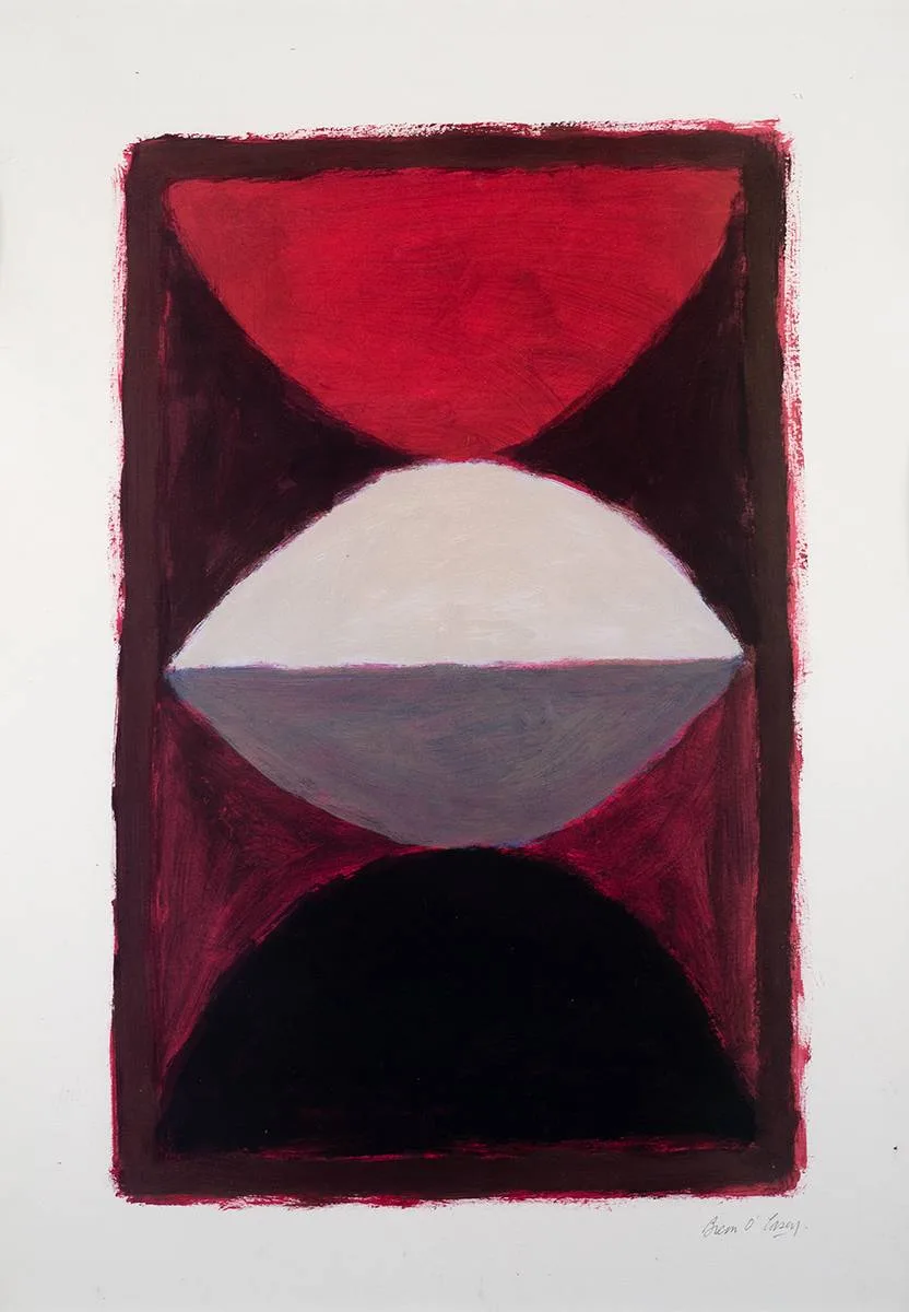 RED ON BLACK by Breon O'Casey, photolithograpic print, sold Oct 2021