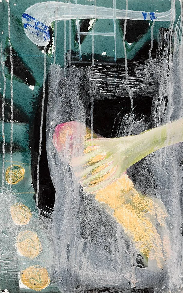 CONFUSION by Brian Maguire, acrylic on paper, offered Oct 2021