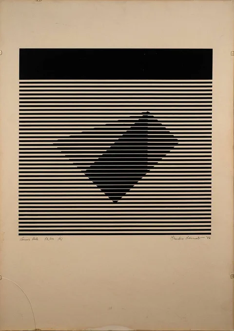 Theo McNab, LINEAR HOLE, 1972, lithograph; (no. 13 from an edition of 25)